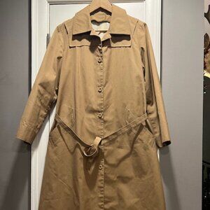 Vintage London Fog belted rain Trench Coat w/ detachable lining & hood Sz 10 P